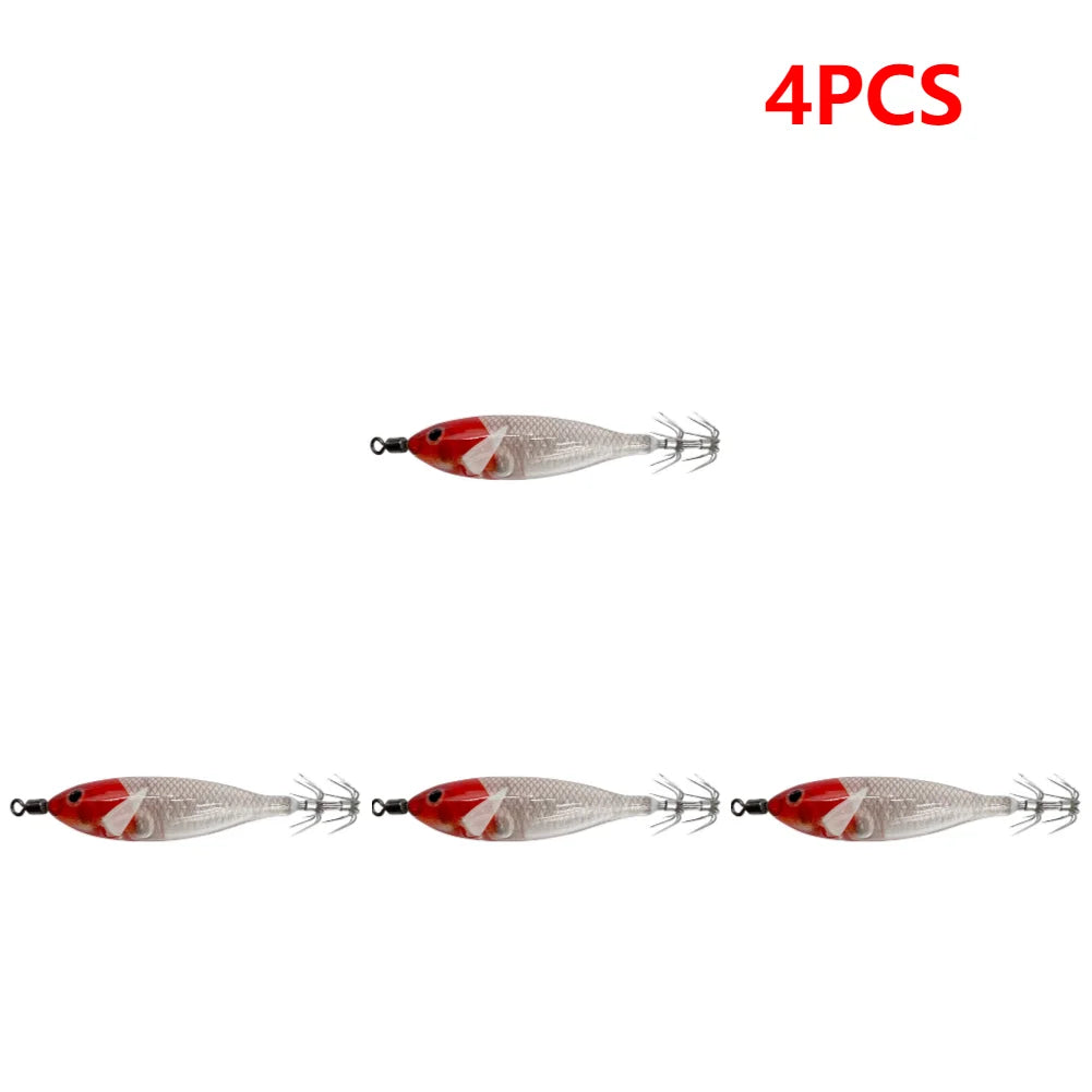 5.7g/8cm Squid Jig Baits Double Hook Glow In The Dark for Night Fishing