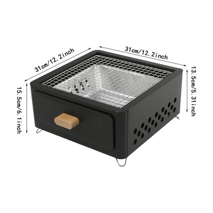 31*31*13.5cm Square Tabletop Barbecue Stove, For Camping