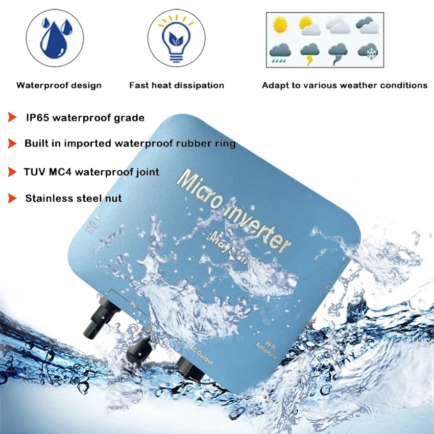 1000W Solar Inverter On Grid Micro With MC Connector WIFI Cloud Monitor 220V230V/110V120V AC