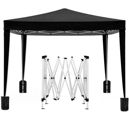 10'x10' Folding Canopy with 4 Removable Sidewalls  Gazebo Portable Tent