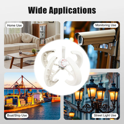 5 Blades Lantern Wind Turbine Nylon Fiber Windmill Generator