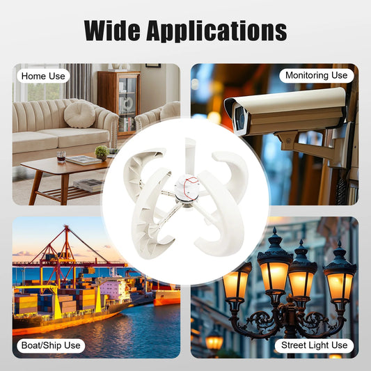 5 Blades Lantern Wind Turbine Nylon Fiber Windmill Generator