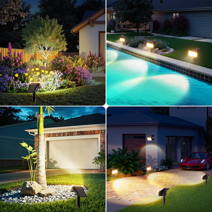 2/4 Pack Solar Spot Lights, Auto On/Off, 2 Modes Outdoor  Light