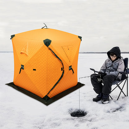 Insulated Ice Fishing Tent Thermal Shelter Windproof Freestanding for 1-2 People