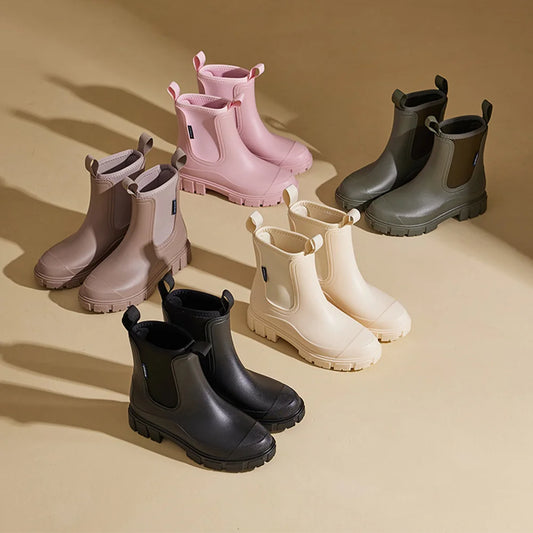 Women's Rain Boots with Plush Lining Waterproof  Anti-slipping boots