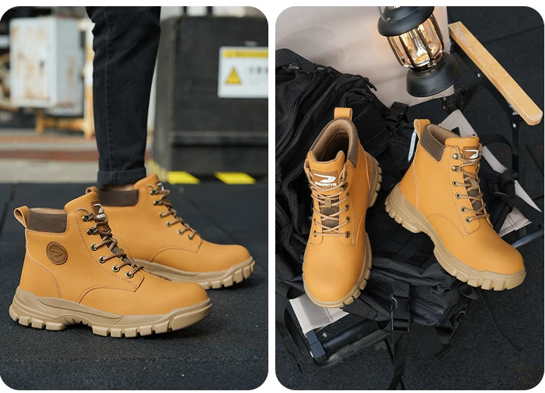 Mens Puncture-Proof Steel Toe Safety Boots