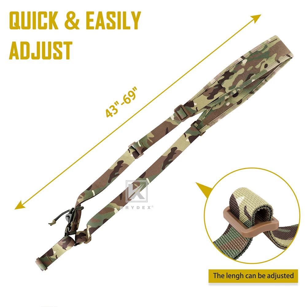 KRYDEX Tactical Single 1 Point Rifle padded Sling  For Hunting