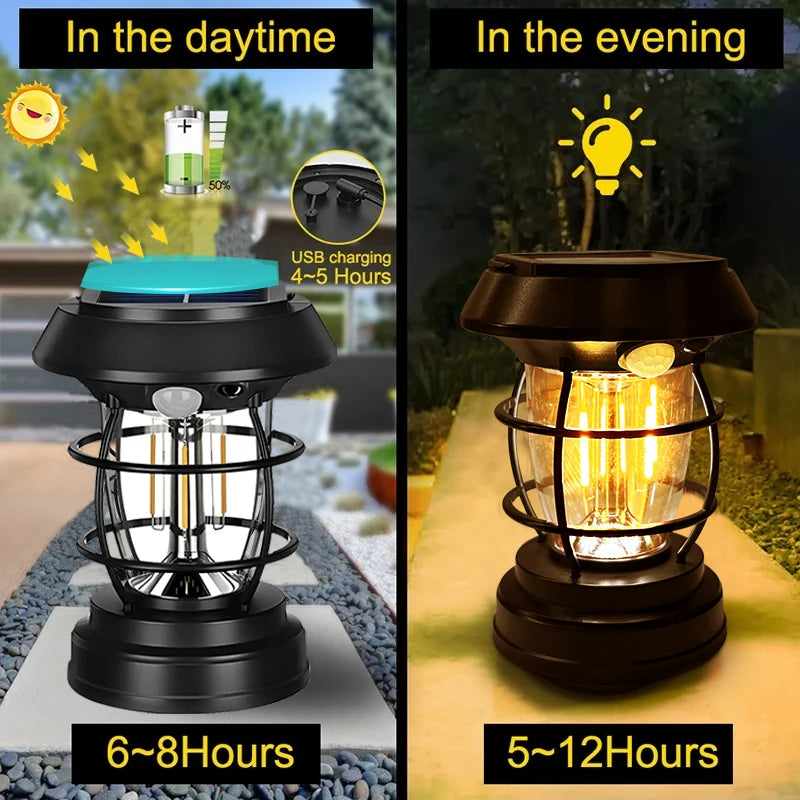 Solar Outdoor Lights 3 Speed Dimmable Solar Camping USB rechargeable  Emergency Lighting