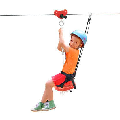 330lbs Quick Set up Zipline, Spring Brake and Safety Harness