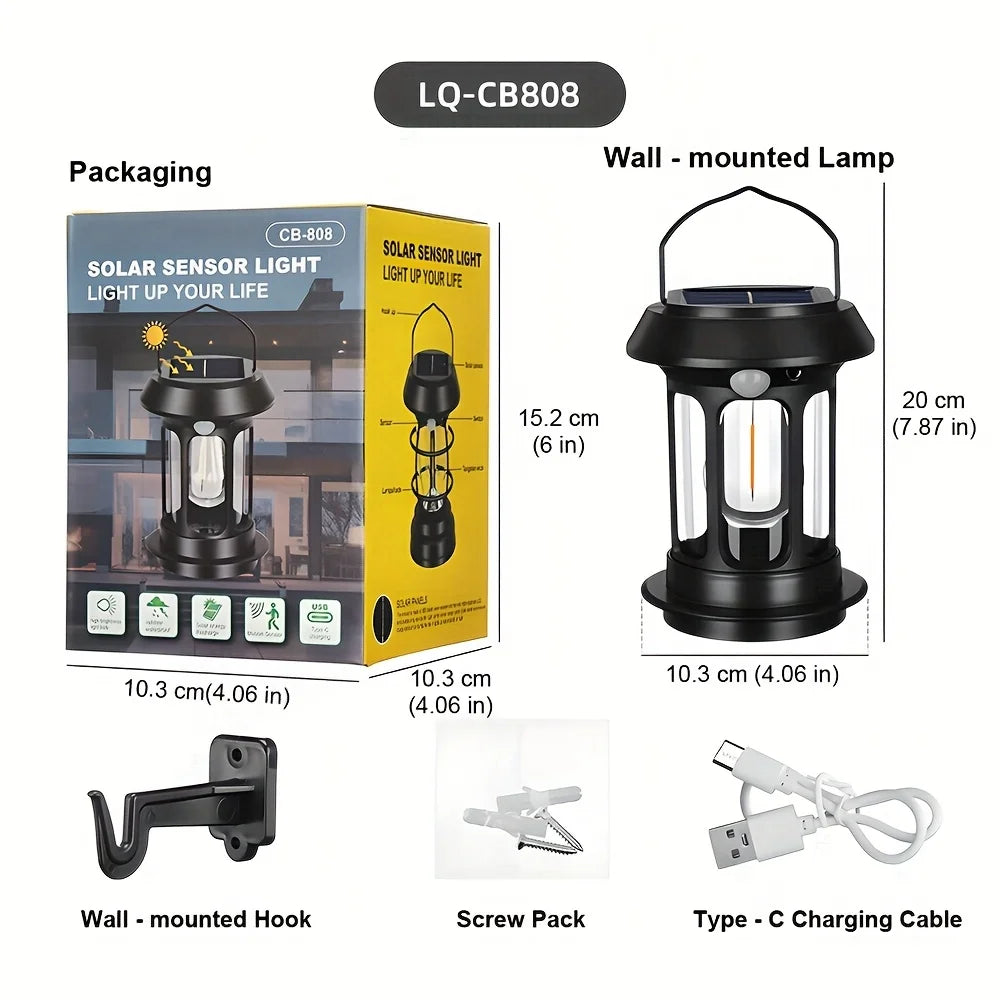 Solar Outdoor Lights 3 Speed Dimmable Solar Camping USB rechargeable  Emergency Lighting