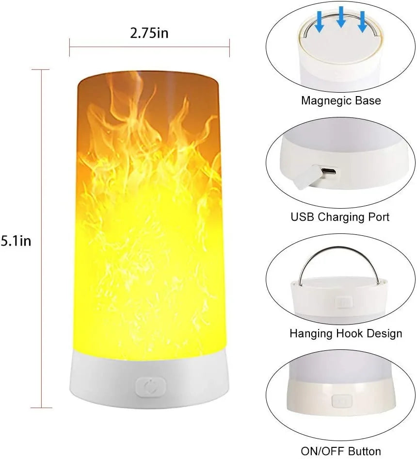 LED Flame Light USB Rechargeable Flameless Candles