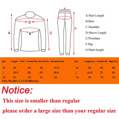 Men's Fleece Lined Thermal Underwear Set