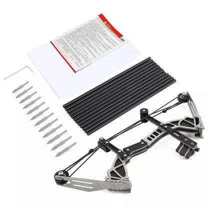 Archery 9.5" Mini Compound Bow and Arrows Set for Outdoor Target Shooting Hunting Games Pocket Bow Survival Bow R/L Hand Gift