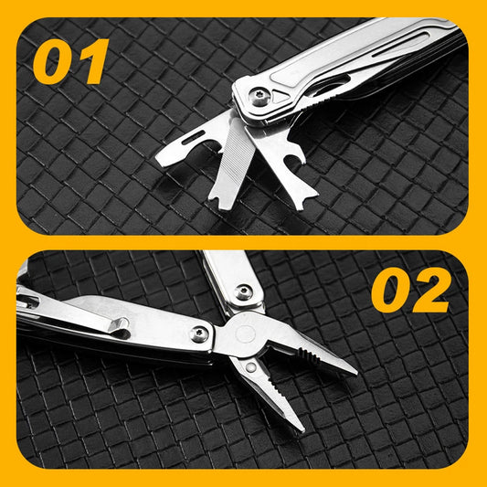 14-in-1 Multi-Tool Pliers, Stainless Steel Compact Survival Gear