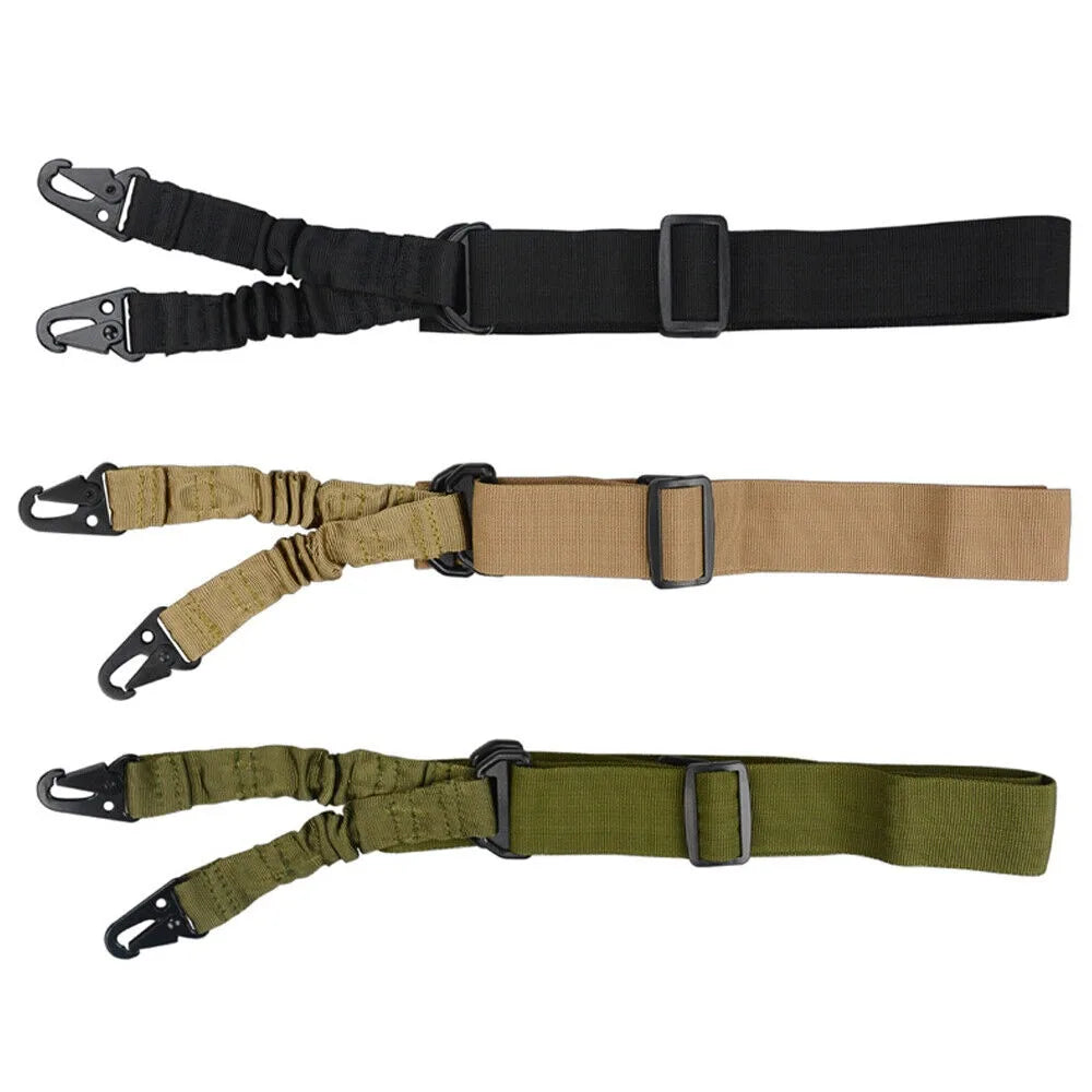 Two Points Rifle Sling with Length Adjuster Traditional Sling with Metal Hook