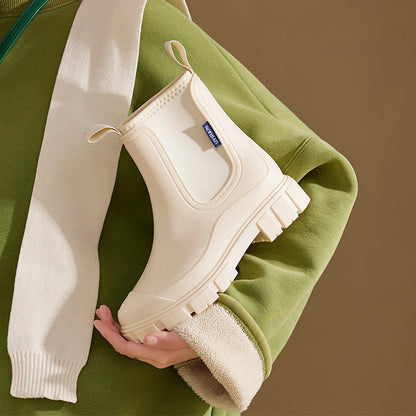 Women's Rain Boots with Plush Lining Waterproof  Anti-slipping boots