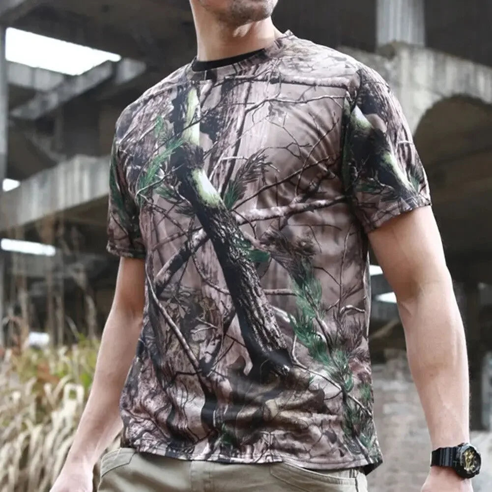 Mens  Breathable Short Sleeve T-Shirt Quick-Dry Sports Fashion