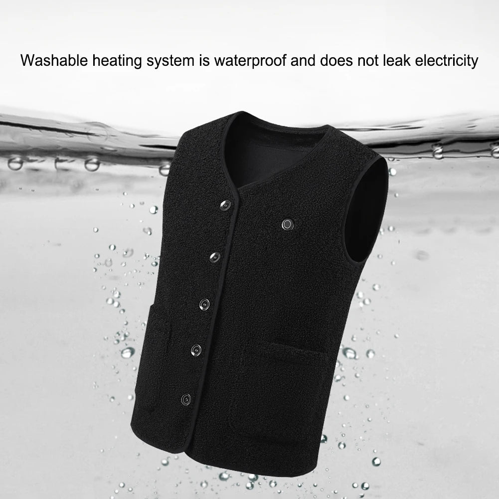 Unisex Electric Heated Rechargable Thermal Vest 16 Heating Areas 3 Heating Levels