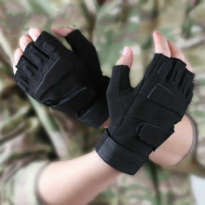 Tactical Military Half Finger Gloves Men's Hunting Shooting Fingerless Gloves