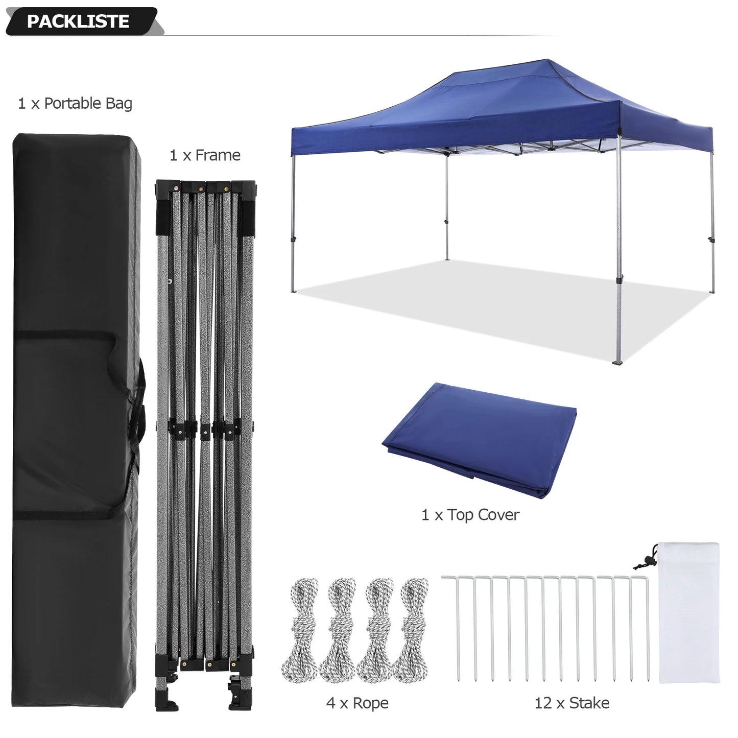 10x15 Pop Up Canopy without Sidewall, Heavy Duty Canopy All Season Wind Waterproof