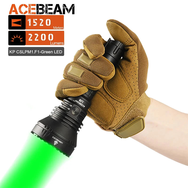 Hunting Flashlight 2200 Lumens 1184 Yards Long-Rang Rechargeable Flashlight