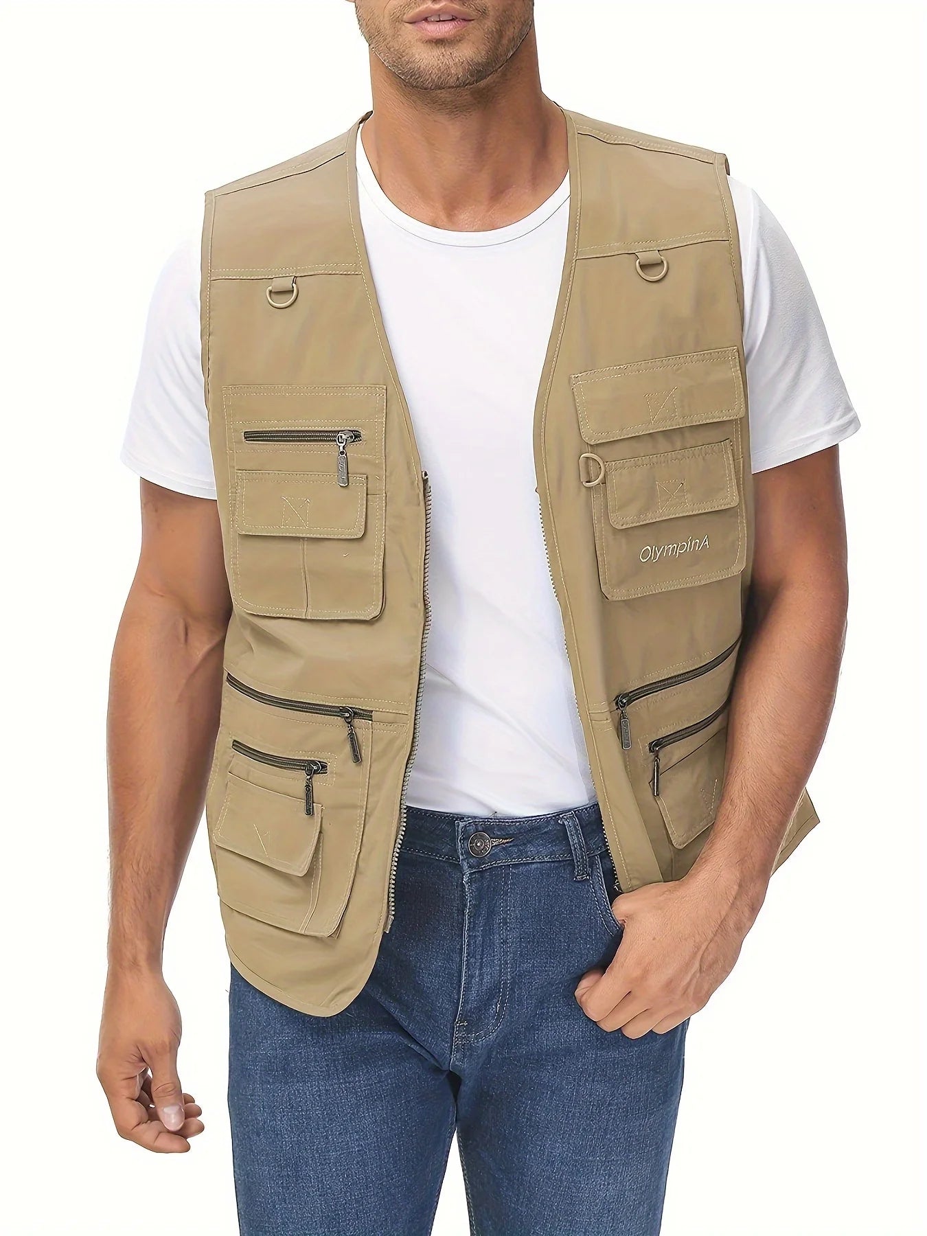 Men's Plus Size Fishing Vest Multi-Pockets Sports Summer Vest