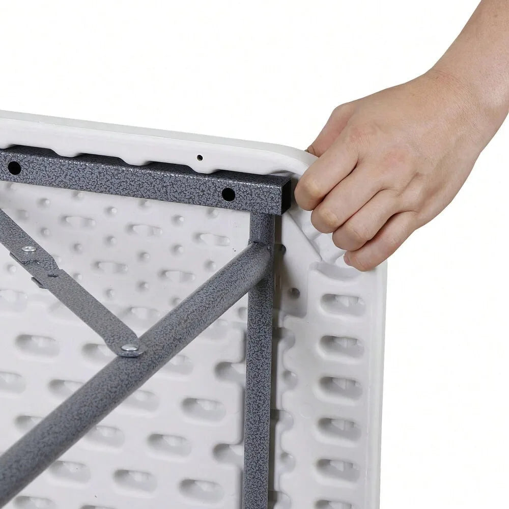 6FT Folding Picnic Table   Fold-in-Half Plastic with Handle