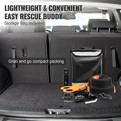 Off-Road Winch Recovery Kit with 30000Lbs Tow Straps & D-Ring Shackles Snatch Block and Storage Bag