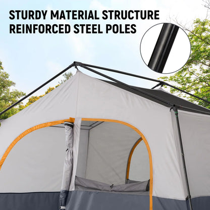 8 Person Camping Tent - for Camp, Windproof Fabric