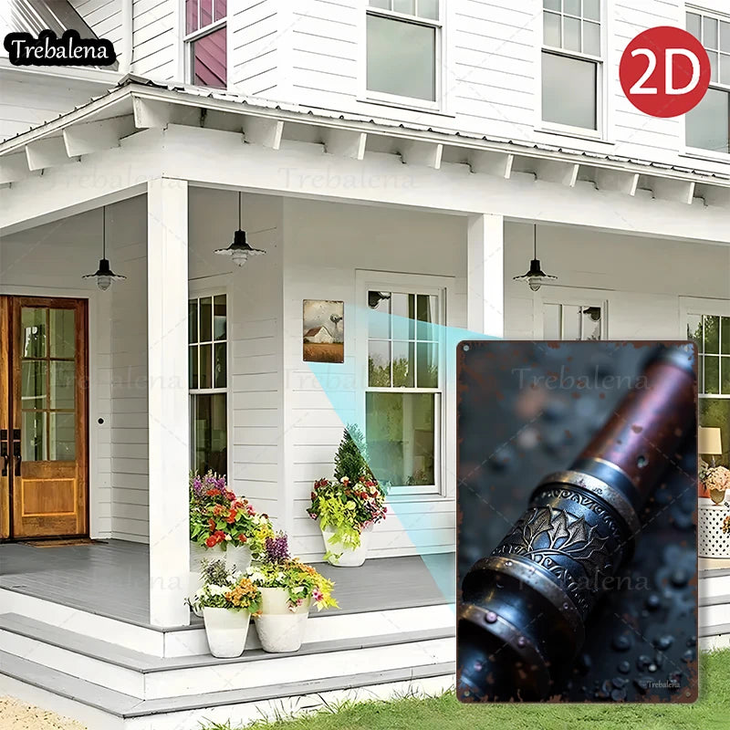 1PC 2D Flat 8*12inch Metal Sign Vintage Steampunk Telescope