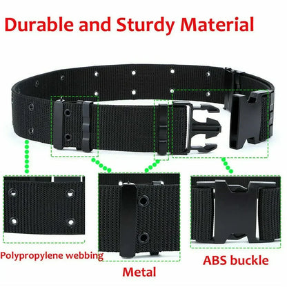 Tactical Canvas Pants Belt Double Hole Belt Military Quick Release Pistol Belt