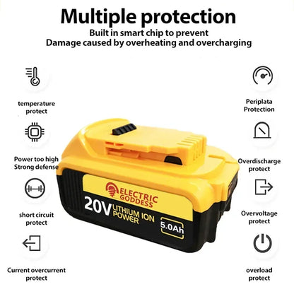 Lithium-ion Replacement Battery Fit For Original Lithium-ion Battery 20V 5Ah for Dewalt