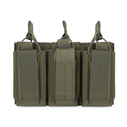 Tactical Vest Molle Triple Mag Pouch Outdoor Rifle Pistol Hunting Storage Bag Ammo Holder