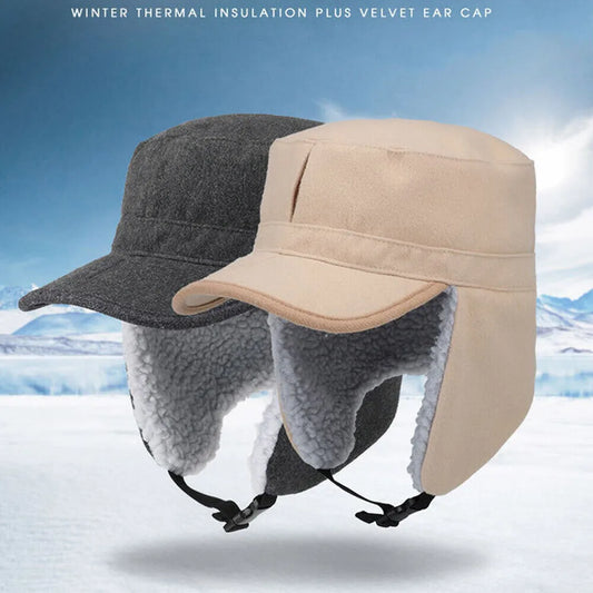 Winter Warm Earflap Fleece Hat with Visor for  Hunting  for Men and  Women