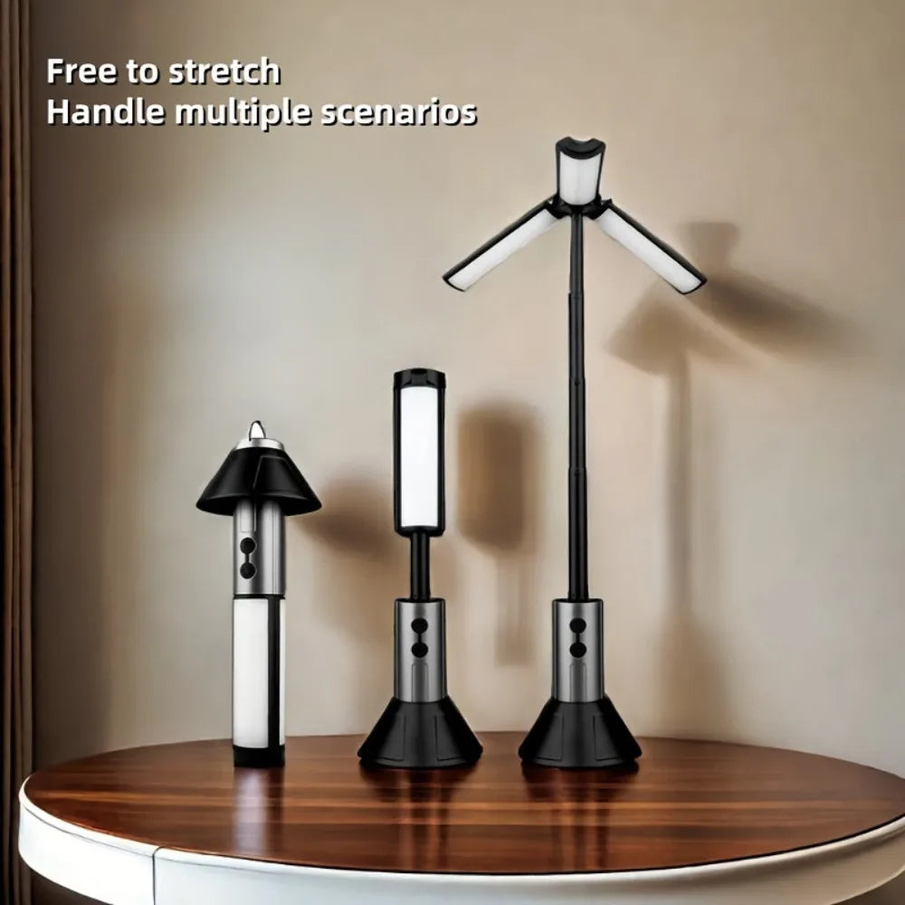 Retractable Outdoor Camping Light - | USB-Rechargeable, Portable Stand