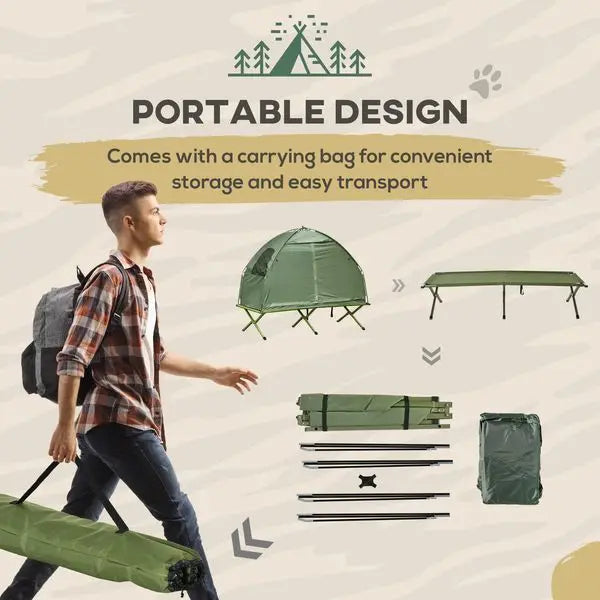 Camping Tent single person  Cot, Folding Combo, Off-Ground Tent,