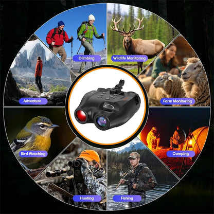 Digital Night Vision Binoculars 1080P Full HD Infrared Hunting Camera 300M 5X Optical For Total Darkness Surveillance