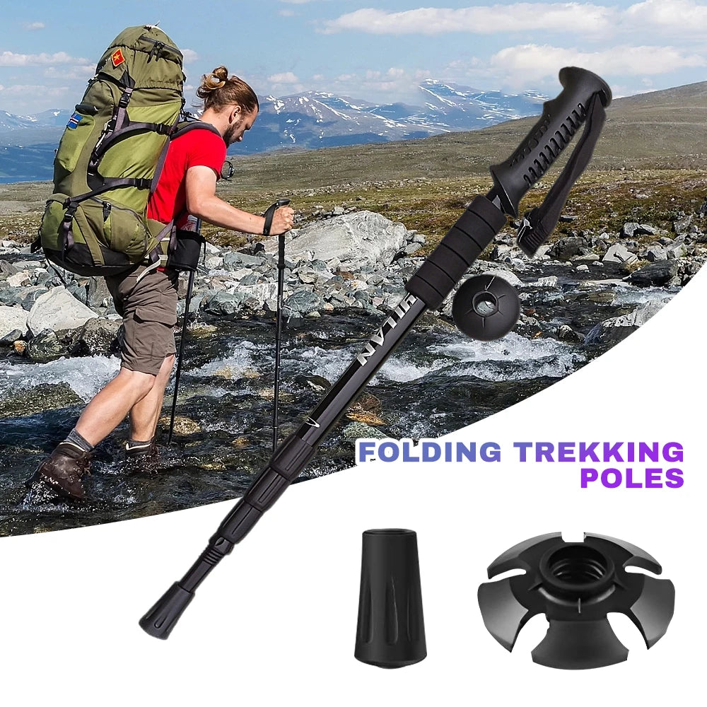 Trekking Poles Aluminum Alloy Telescopic Walking Hiking Stick