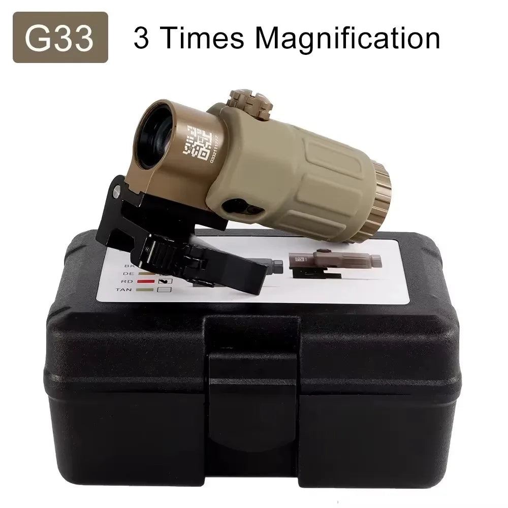 G33 G43 G45 Sight Fixed 3X 5X Magnifier Scope With Switch to Side Quick Detachable QD Mount For Airsoft Hunting