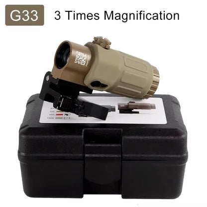 G33 G43 G45 Sight Fixed 3X 5X Magnifier Scope With Switch to Side Quick Detachable QD Mount For Airsoft Hunting