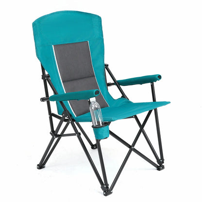 Outdoor Camping Chair, Portable Folding Lounge Moon Chair With Armrests,