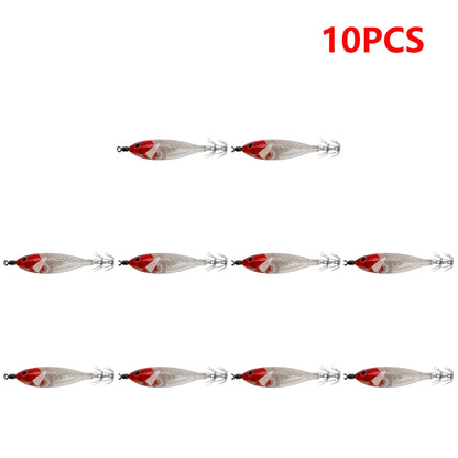 5.7g/8cm Squid Jig Baits Double Hook Glow In The Dark for Night Fishing