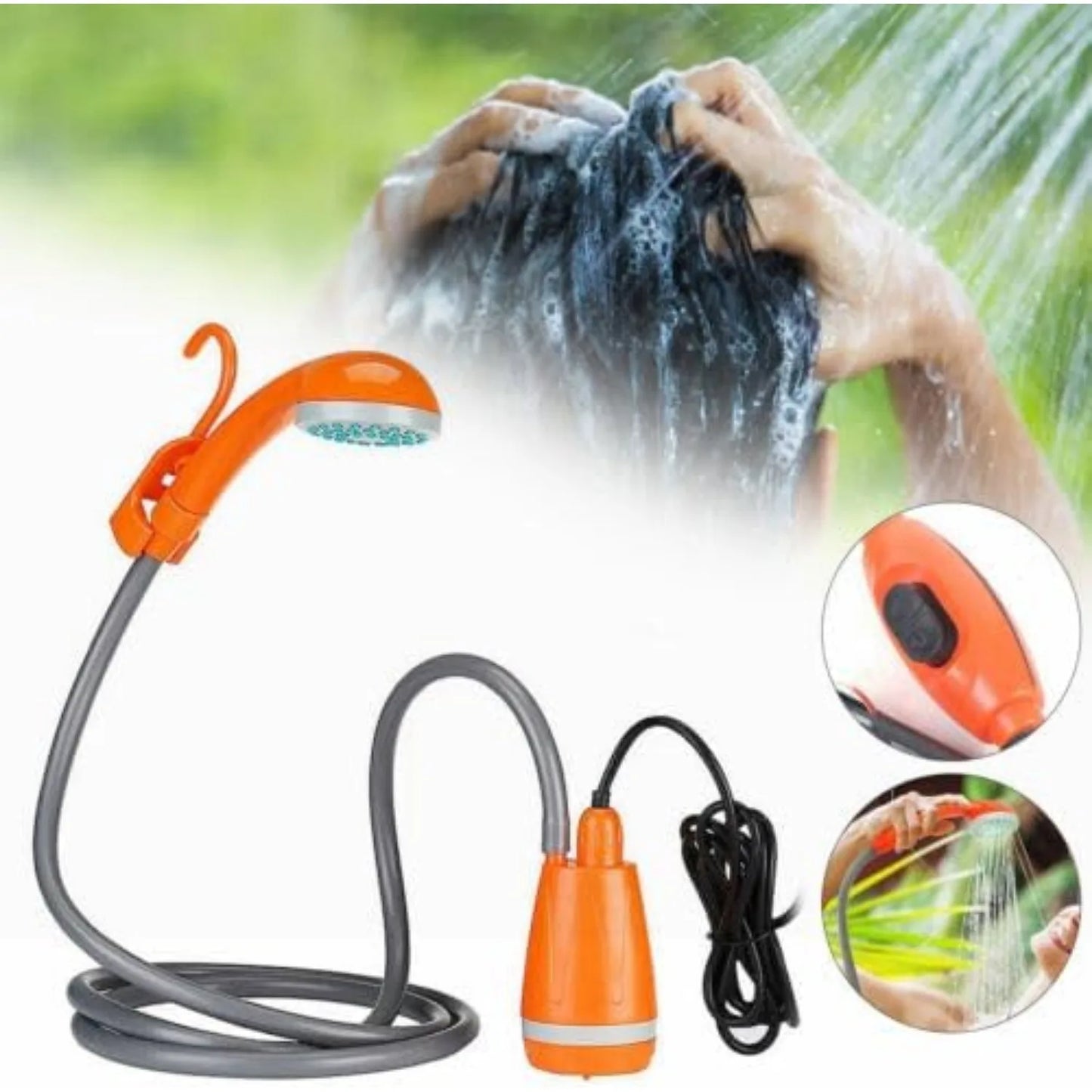 Portable Camping Shower,  62W Water Pump Rechargeable for Camping