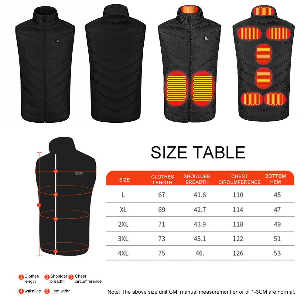 9 Heating Zones Electric Heated Winter Sportswear