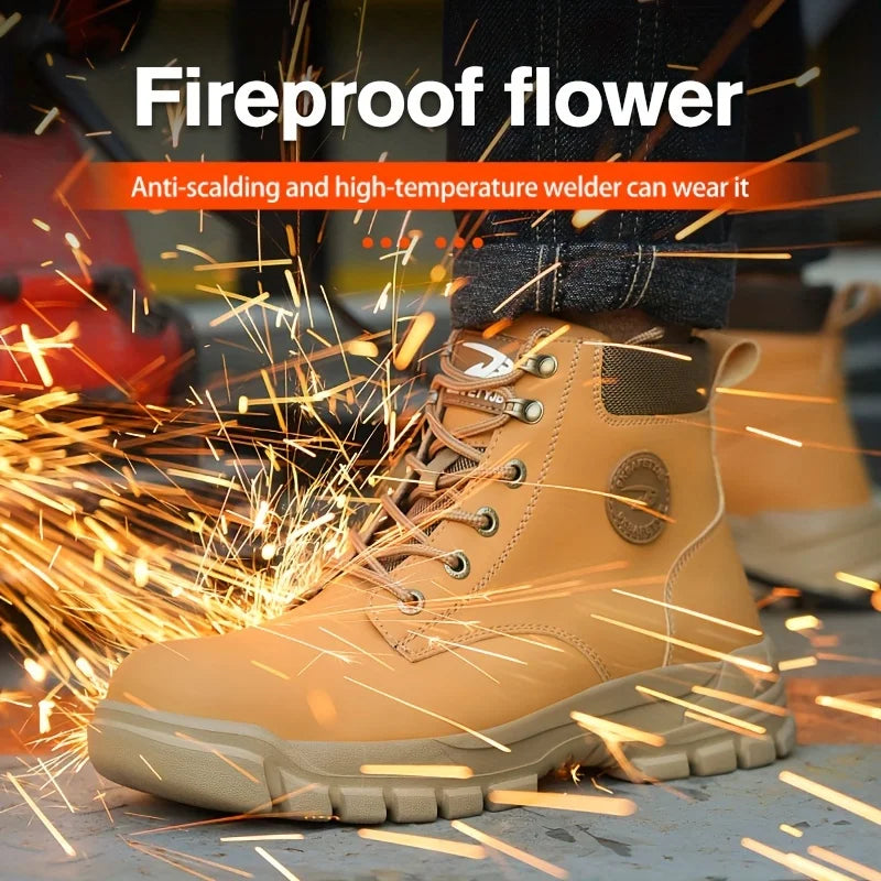 Mens Puncture-Proof Steel Toe Safety Boots