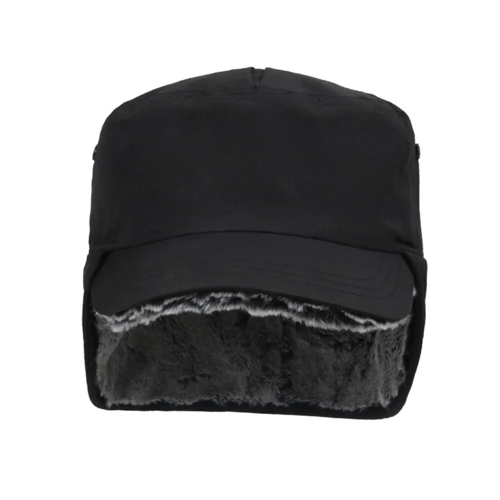 Men's Winter Hat with Visor Warm Earflaps