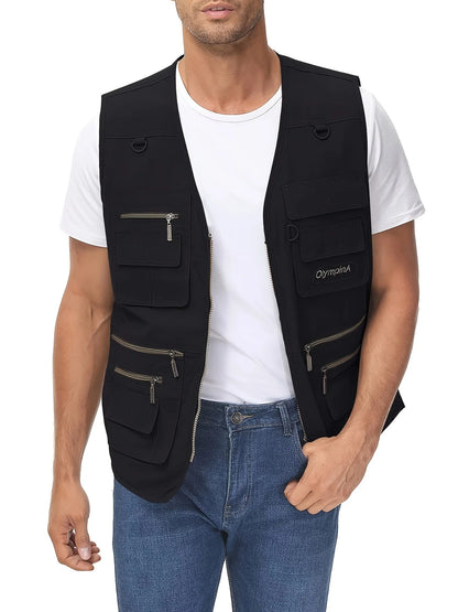 Men's Plus Size Fishing Vest Multi-Pockets Sports Summer Vest