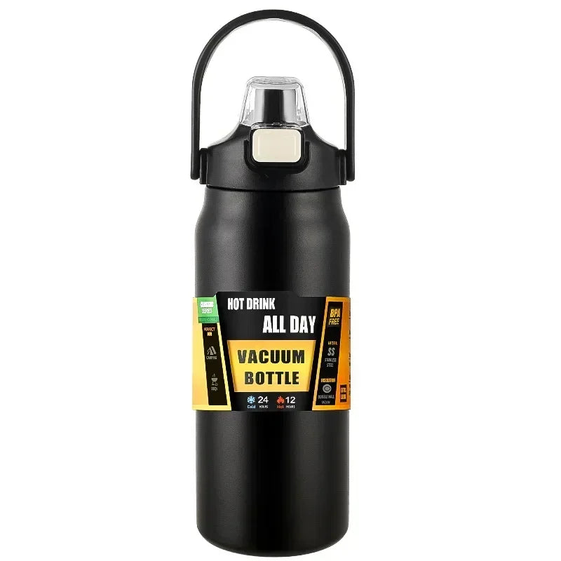Insulated Stainless Steel Wide Mouth Water Bottle with Flex Straw Lid