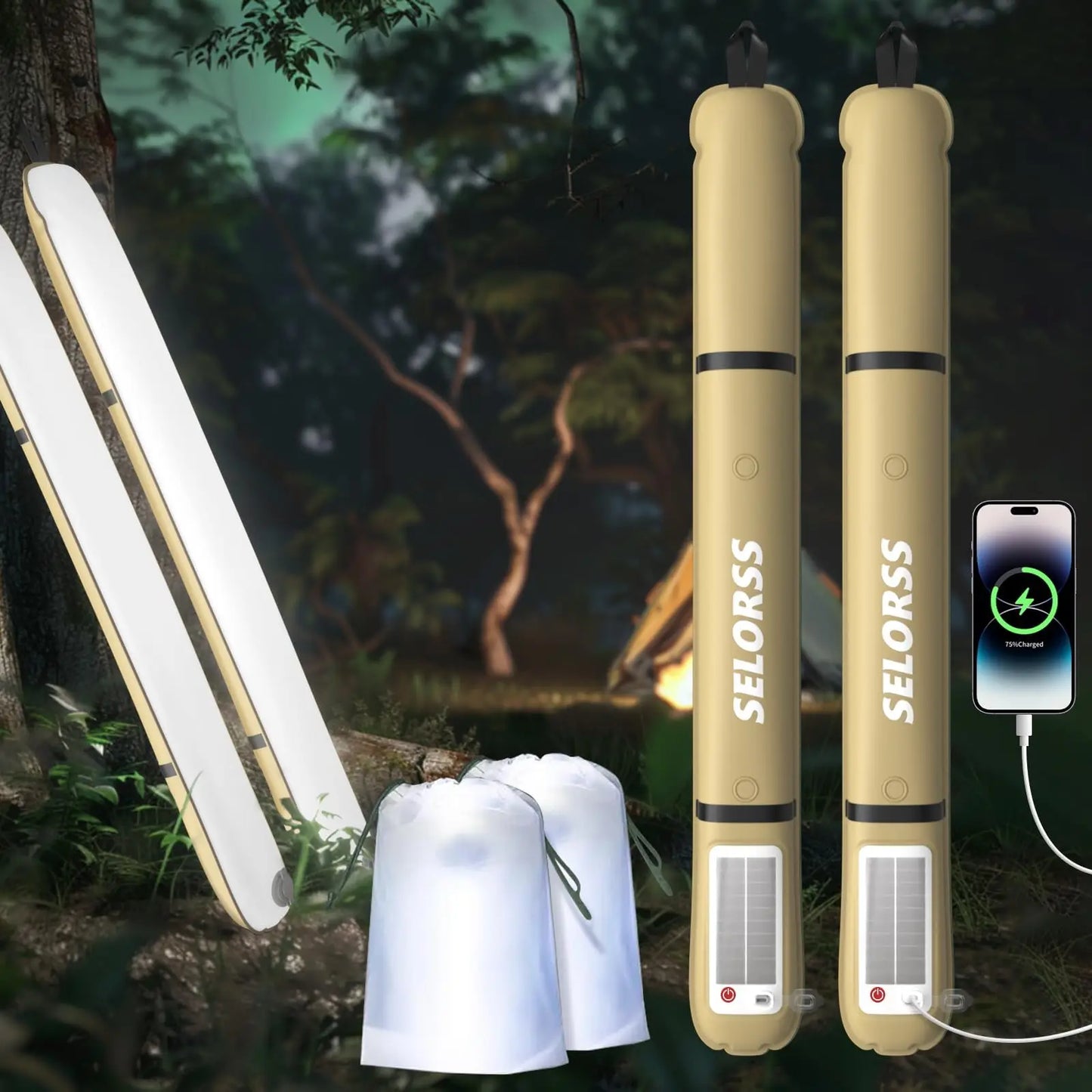 Folding  Solar  Lantern 2000mAh   Waterproof 3 Warm Lights for Hiking Camping Fish USB-Type C