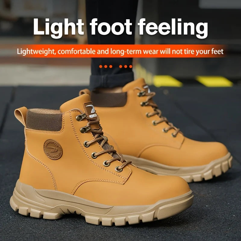 Mens Puncture-Proof Steel Toe Safety Boots